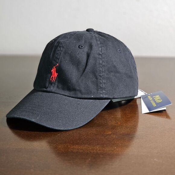 Polo Ralph Lauren Pony Logo Dad Hat Cap Black Red Masked Wolf Edition Cotton - Picture 3 of 12